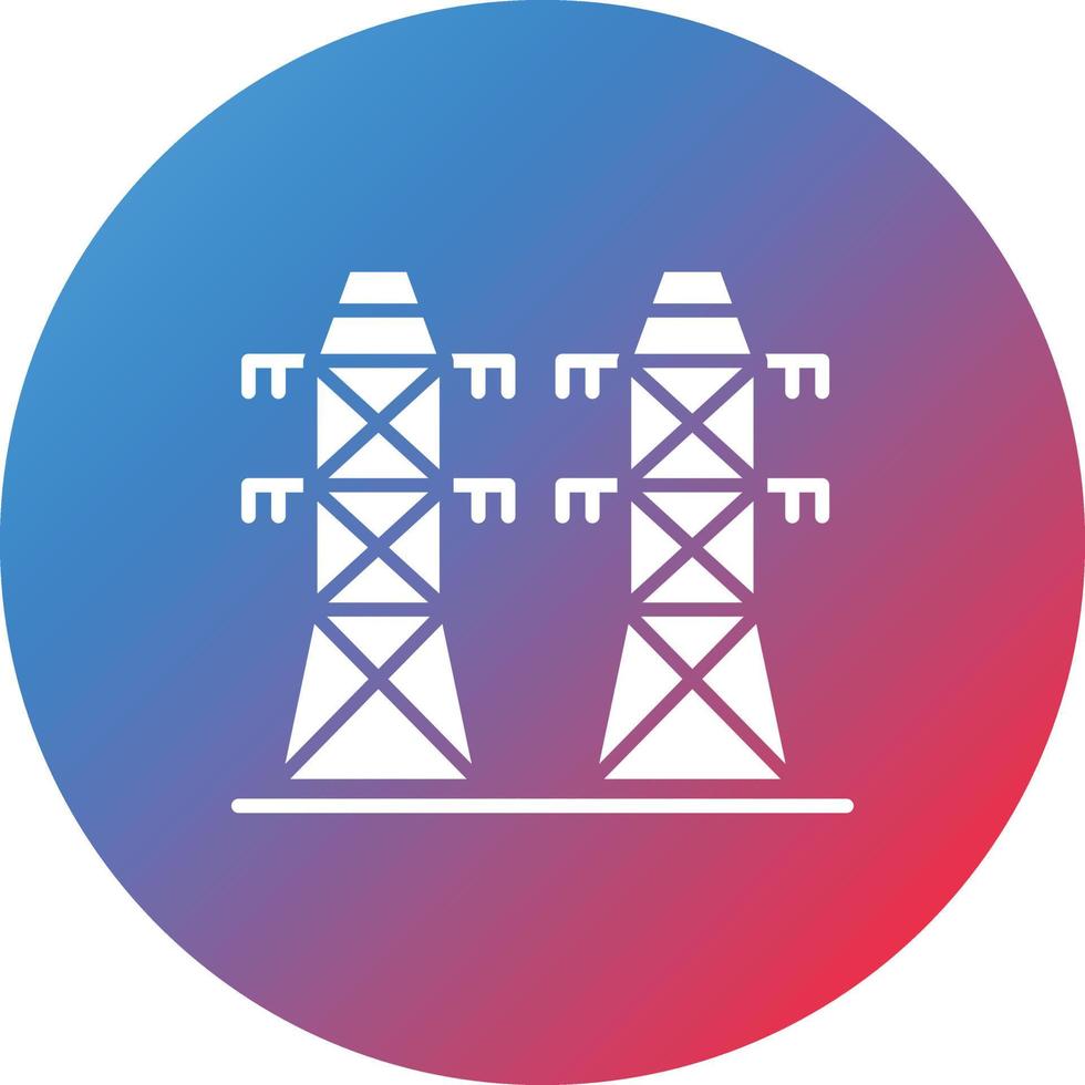 icono de fondo de gradiente de círculo de glifo de energía eléctrica vector