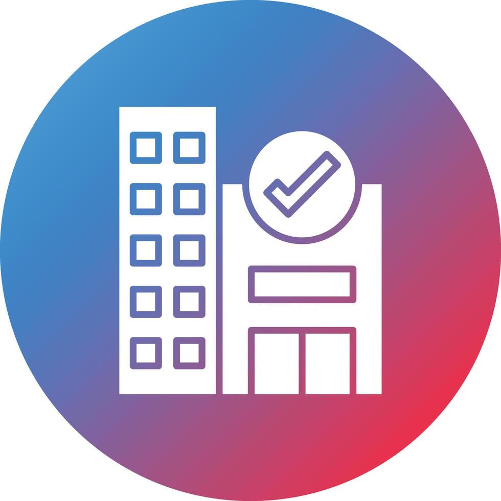 Hotel Availability Glyph Circle Gradient Background Icon vector