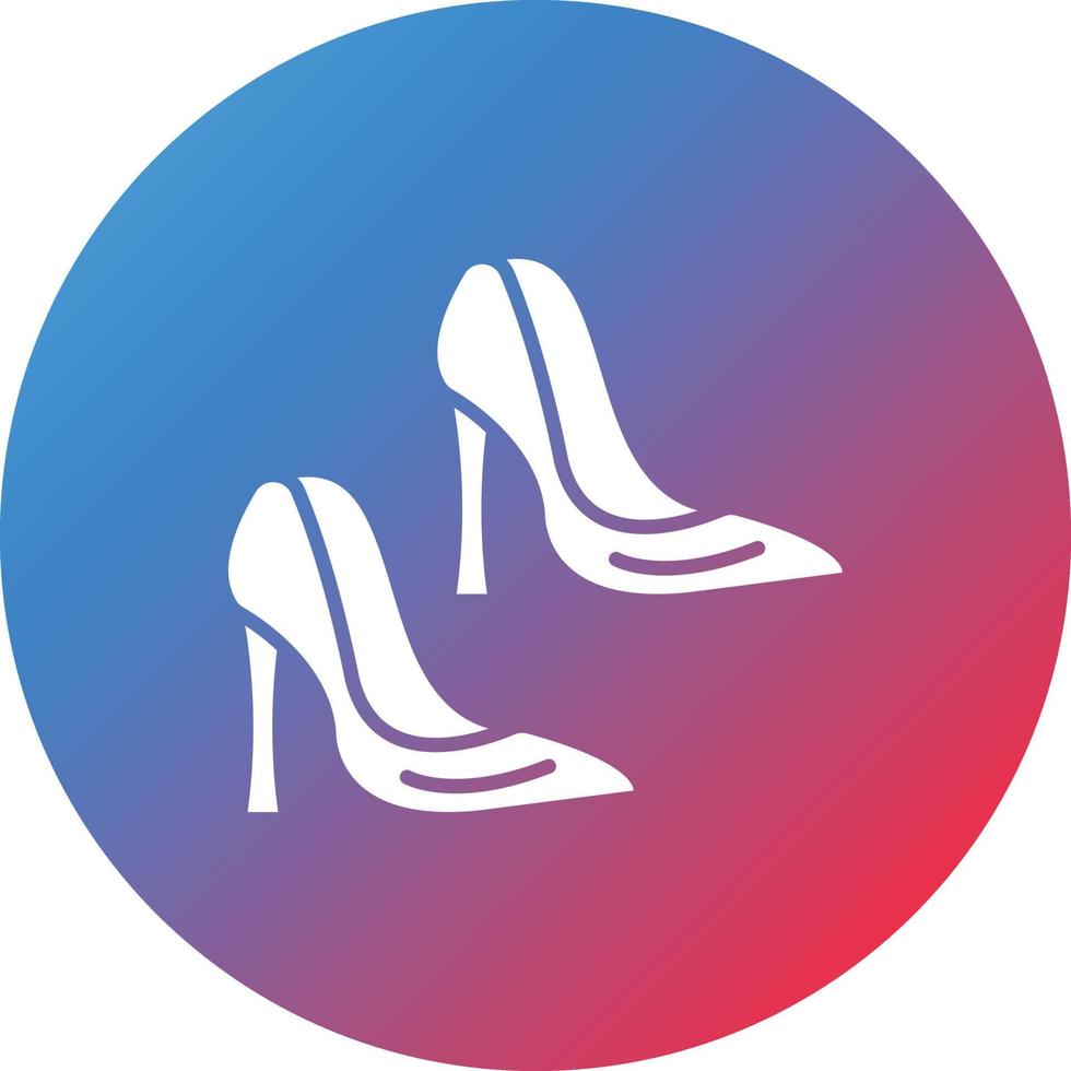 High Heel Glyph Circle Gradient Background Icon vector