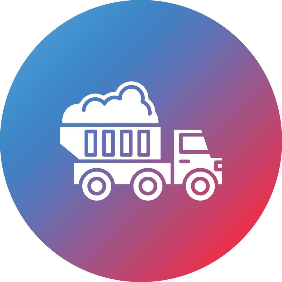 Dump Truck Glyph Circle Gradient Background Icon vector