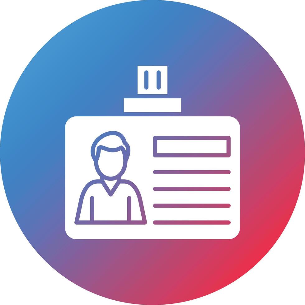 ID Card Glyph Circle Gradient Background Icon vector