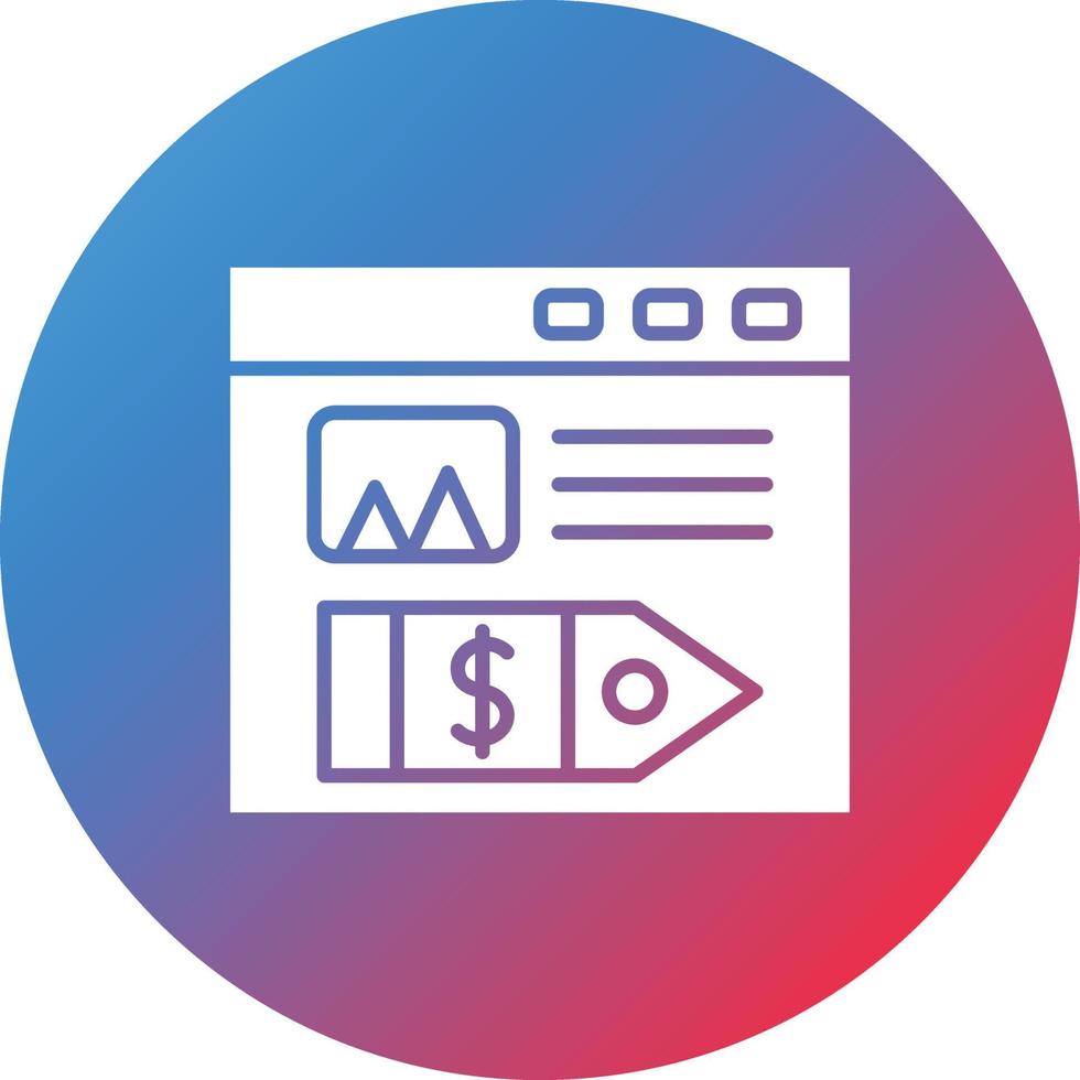 SEO Tag Glyph Circle Gradient Background Icon vector