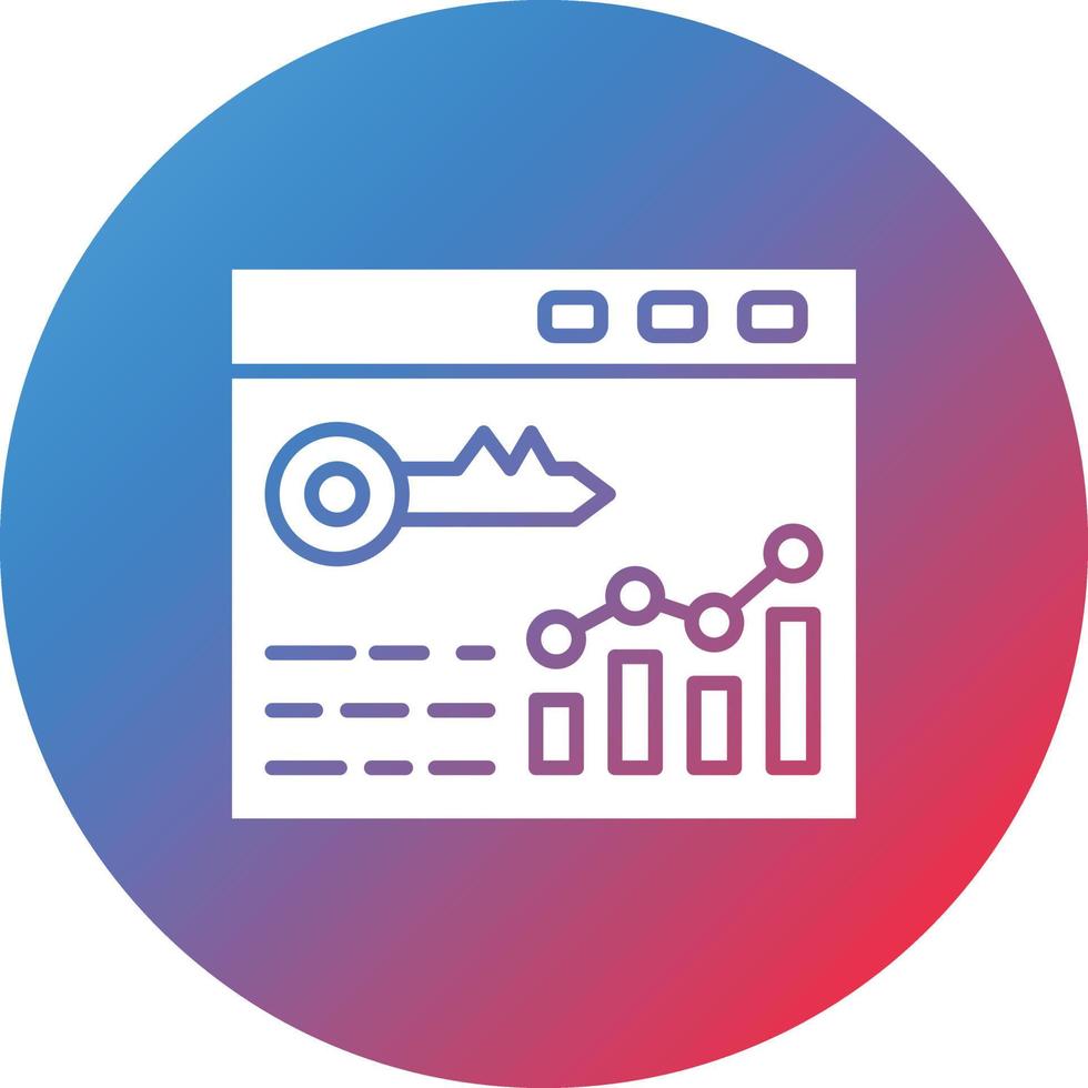 Rank Keywords Glyph Circle Gradient Background Icon vector
