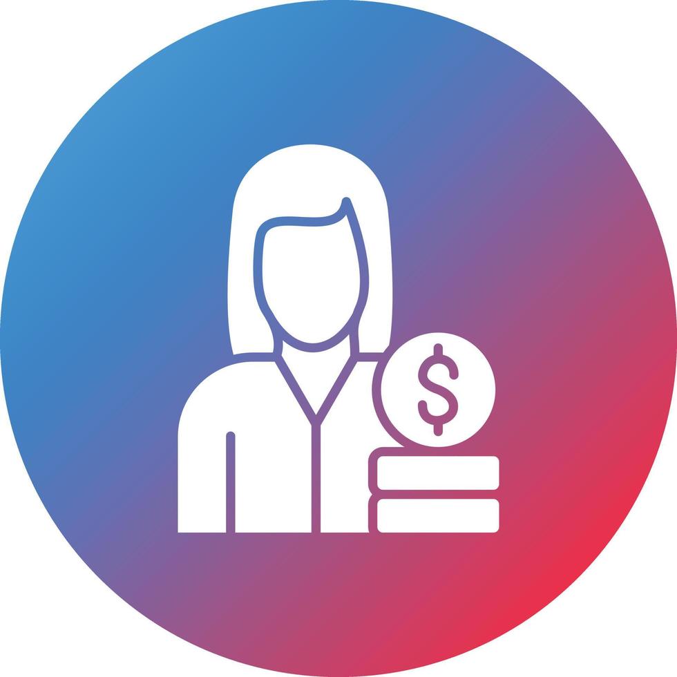 Female Financial Advisor Glyph Circle Gradient Background Icon vector