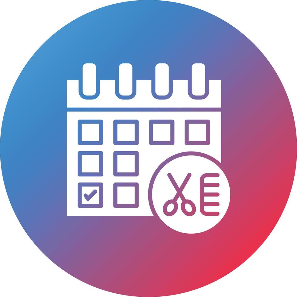 Barber Appointment Glyph Circle Gradient Background Icon vector