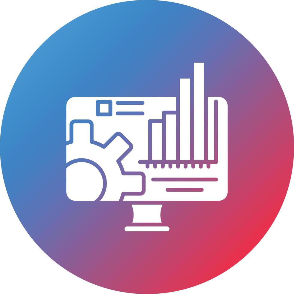 Engineering Monitor Glyph Circle Gradient Background Icon vector