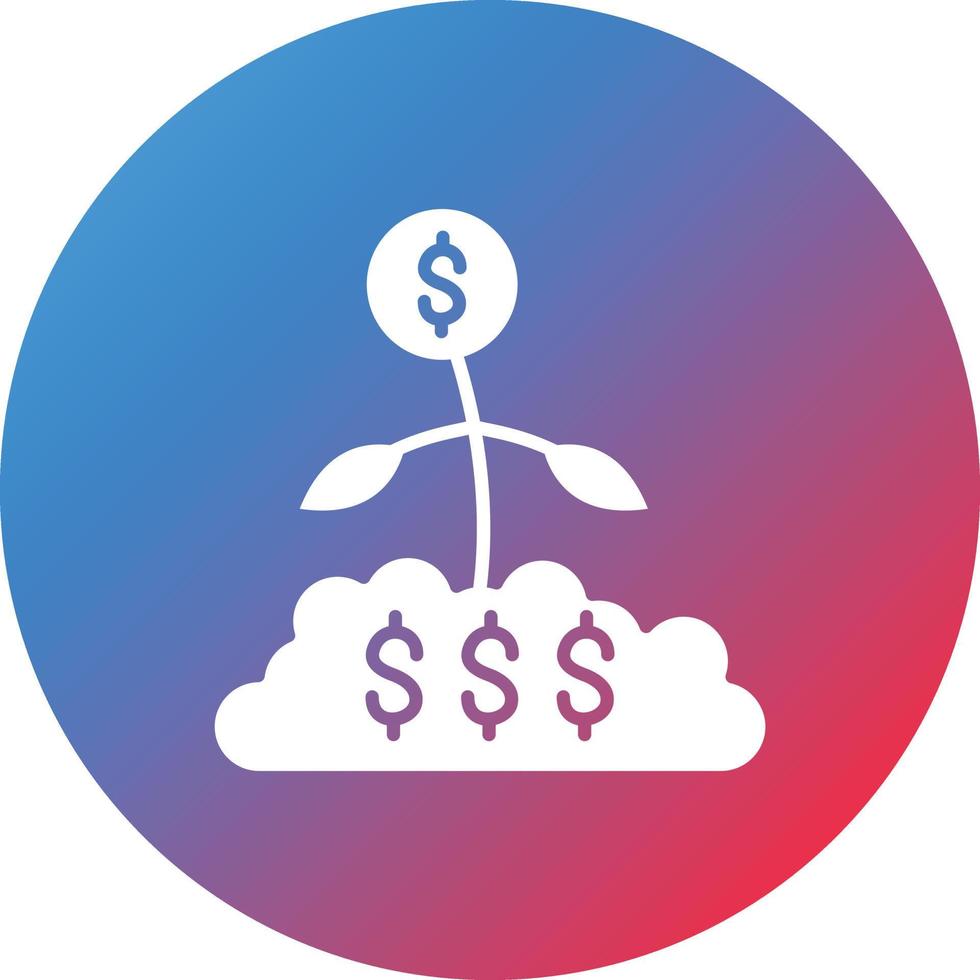 Invest Glyph Circle Gradient Background Icon vector