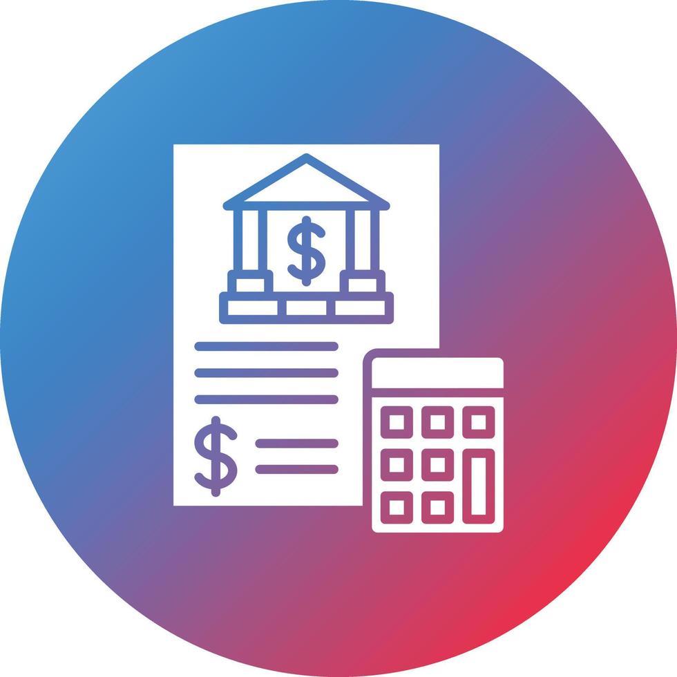 Accounting Glyph Circle Gradient Background Icon vector
