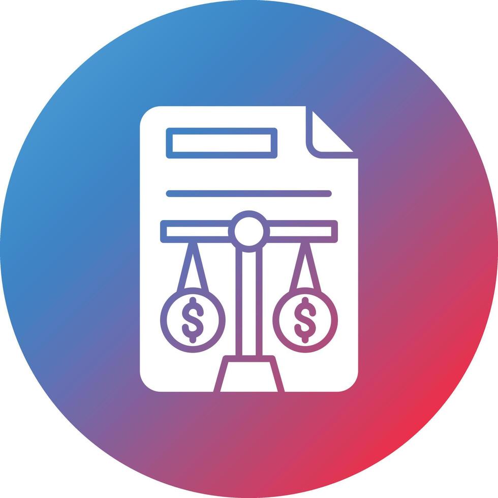 Balance Sheet Glyph Circle Gradient Background Icon vector