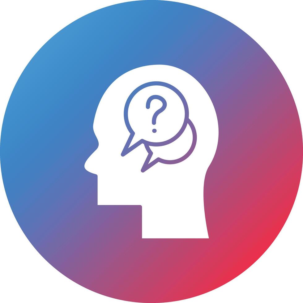 Doubt Glyph Circle Gradient Background Icon vector