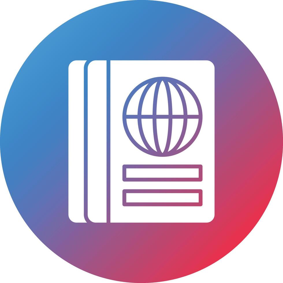 Passport Glyph Circle Gradient Background Icon vector