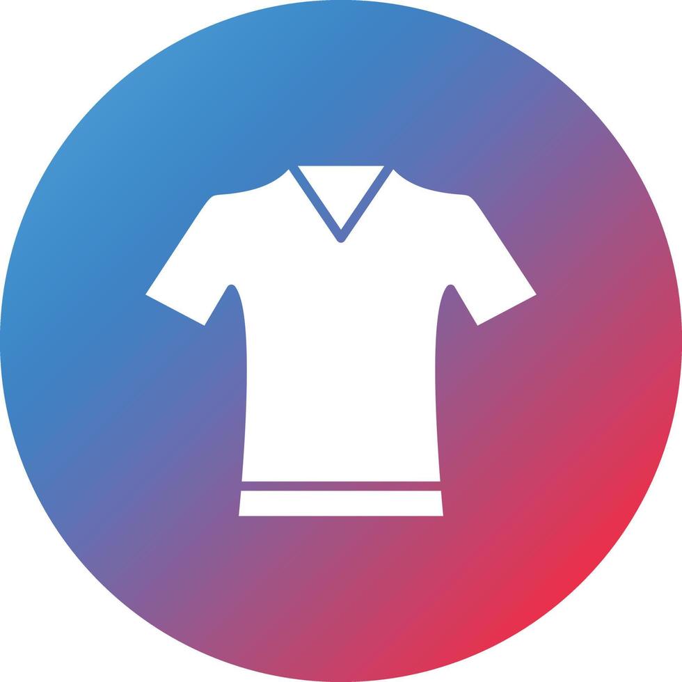 v cuello camisa glifo círculo gradiente icono de fondo vector