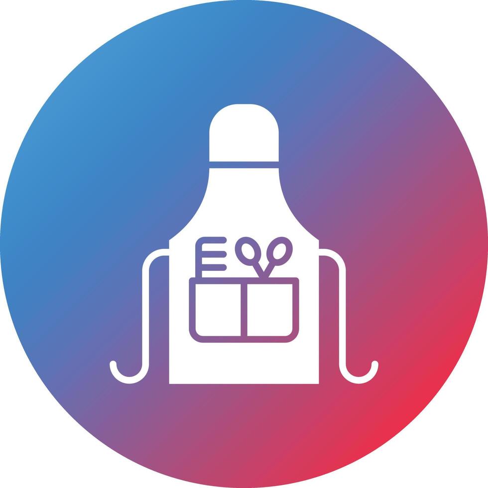 Apron Glyph Circle Gradient Background Icon vector