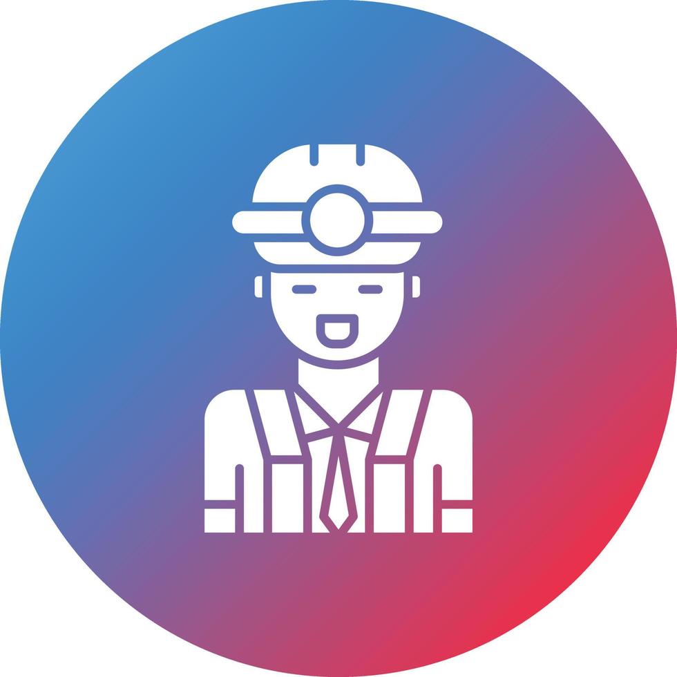 Male Engineer Glyph Circle Gradient Background Icon vector