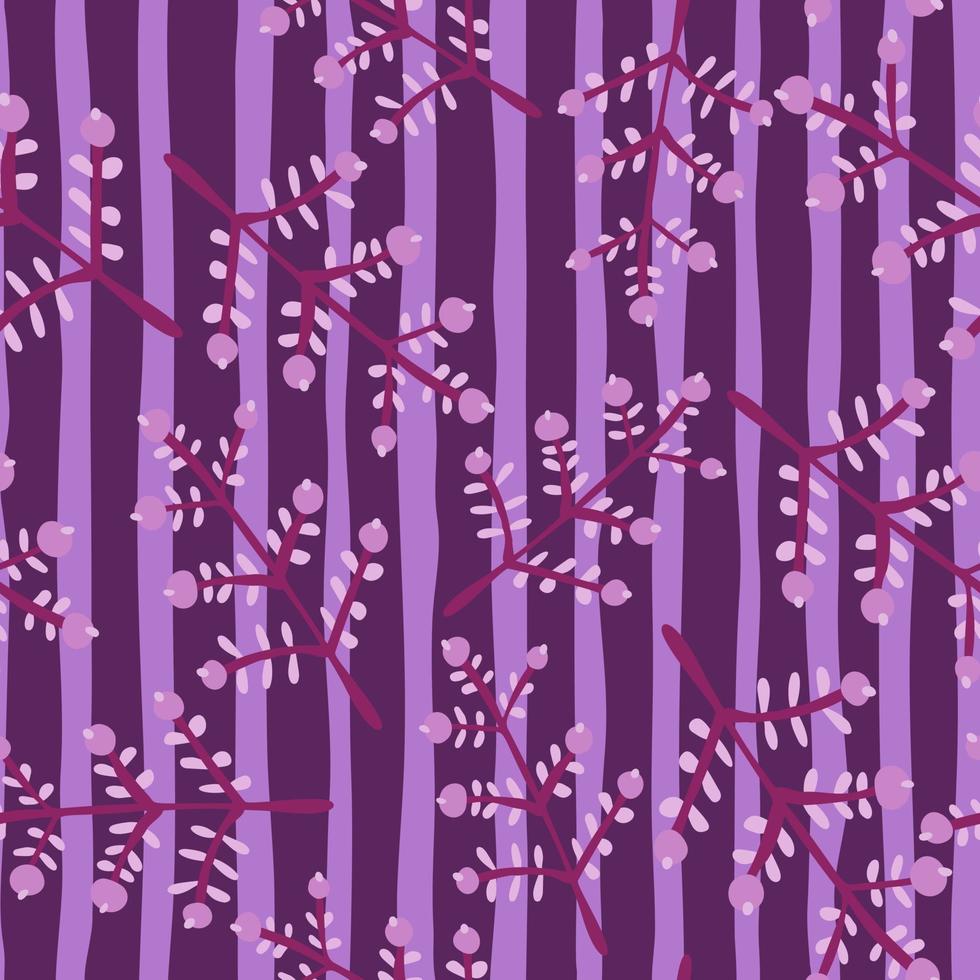 Hand drawn a sprig with berries seamless pattern. Branch with leaves and berry wallpaper. vector