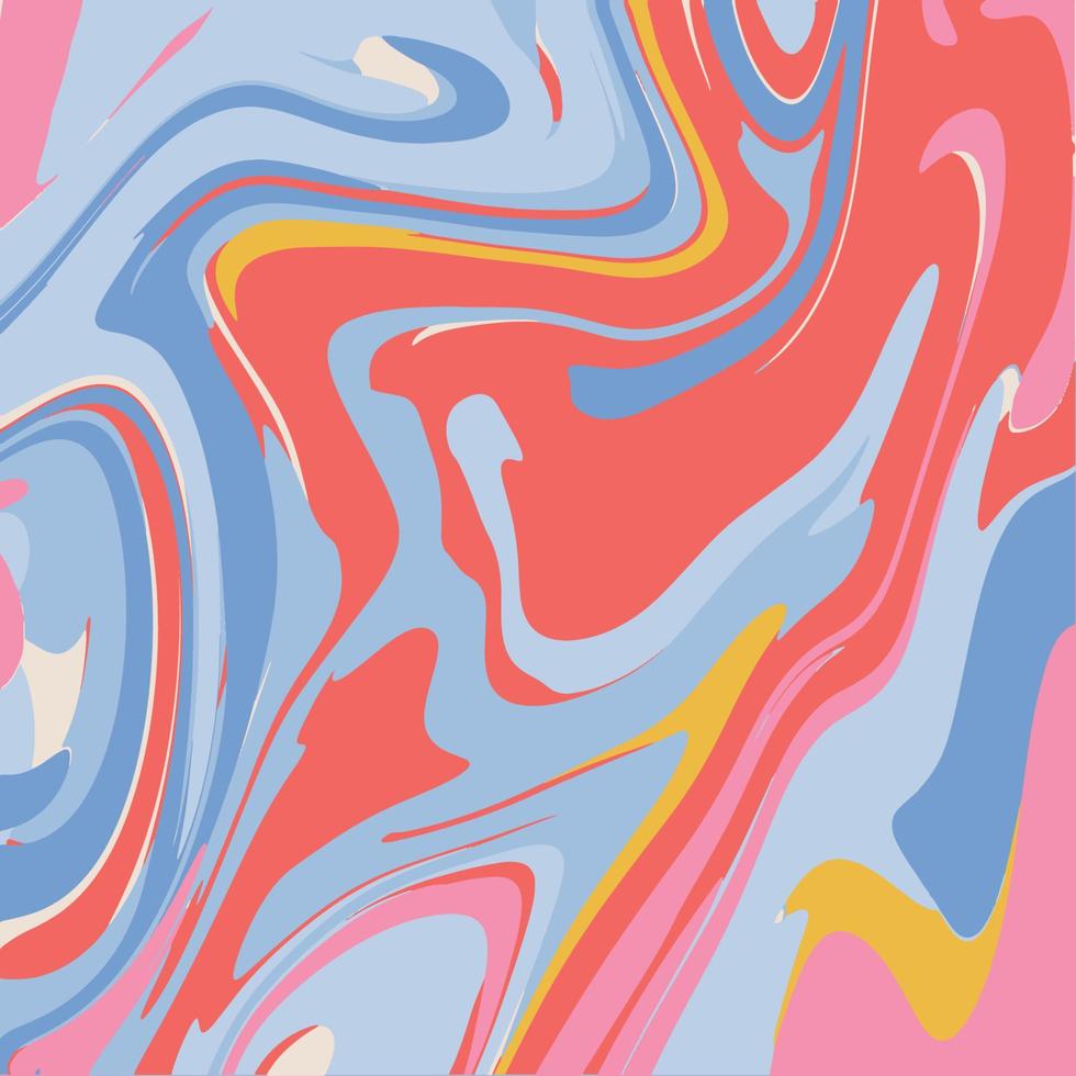 fondos fluidos psicodélicos coloridos retro en estilo de los años 70, 80. ondas dibujadas a mano abstractas de moda. ilustración vectorial para telón de fondo. vector