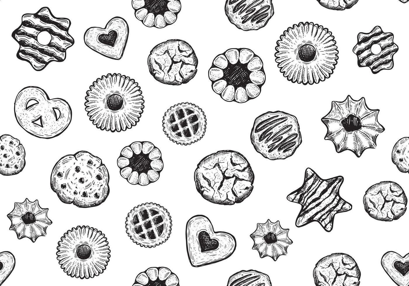 Cookie set hand drawn illustration. Vector. vector