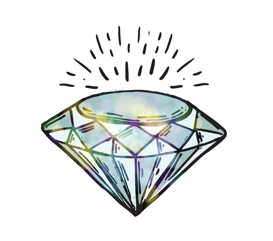 diamantes, estilo dibujado a mano, ilustración vectorial. vector