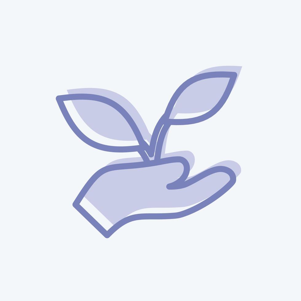 Icon Holding Plants. suitable for Spring symbol. two tone style. simple design editable. design template vector. simple symbol illustration vector
