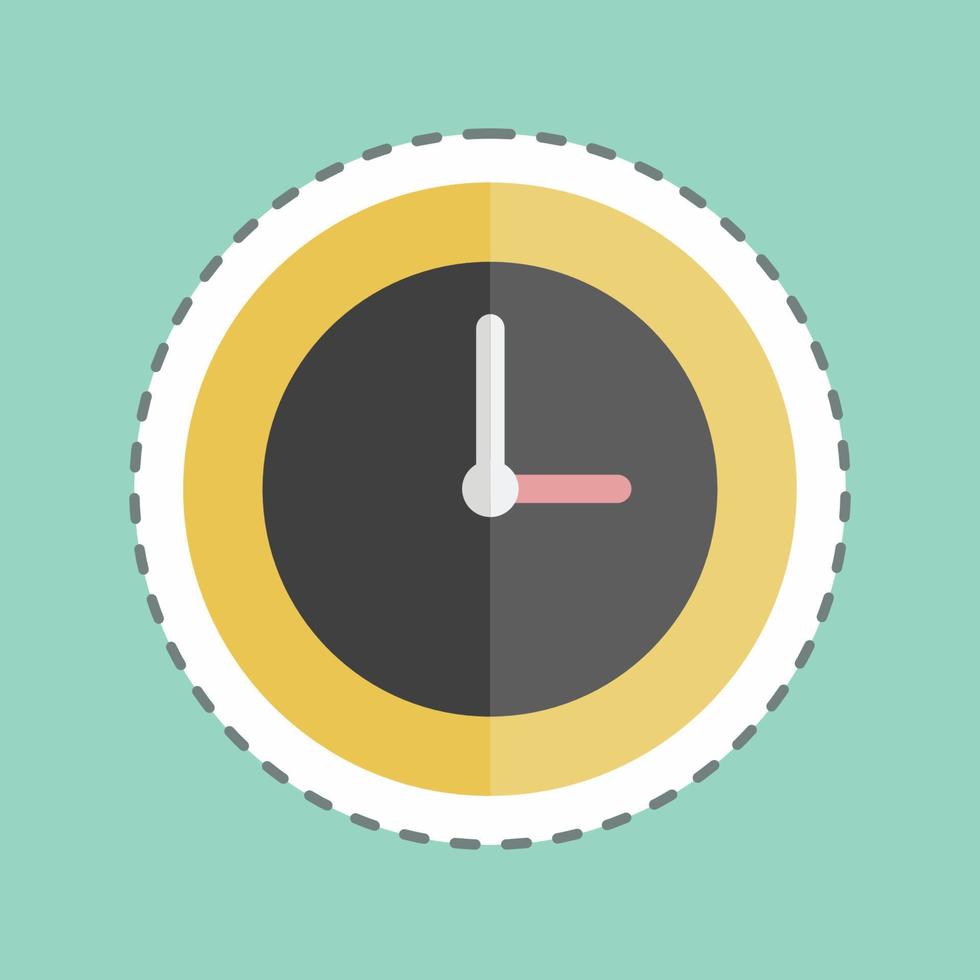 Sticker line cut Clock. suitable for party symbol. simple design editable. design template vector. simple symbol illustration vector