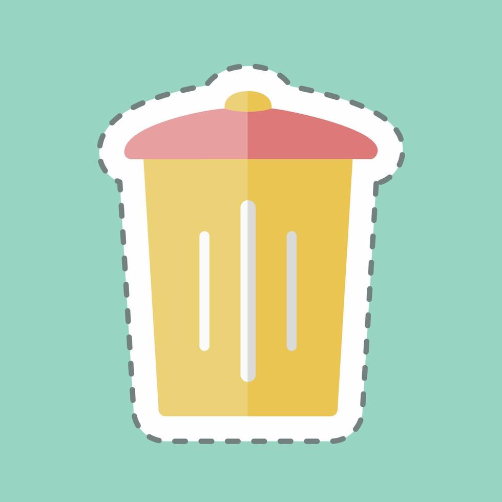 Sticker line cut Garbage Bin. suitable for Home symbol. simple design editable. design template vector. simple symbol illustration vector