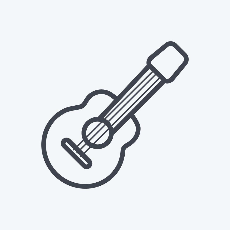 Icon Guitar. suitable for Wild West symbol. line style. simple design editable. design template vector. simple symbol illustration vector