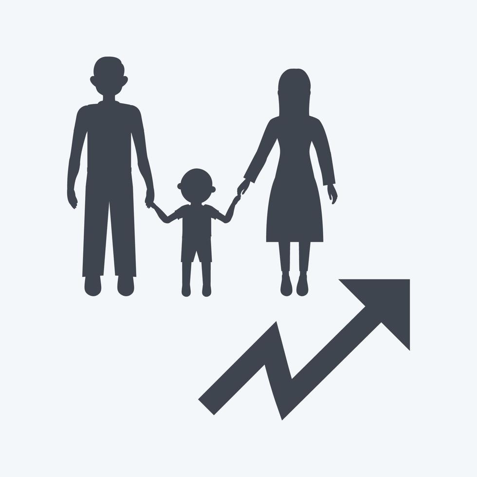 Icon Population Growth. suitable for Community symbol. glyph style. simple design editable. design template vector. simple symbol illustration vector