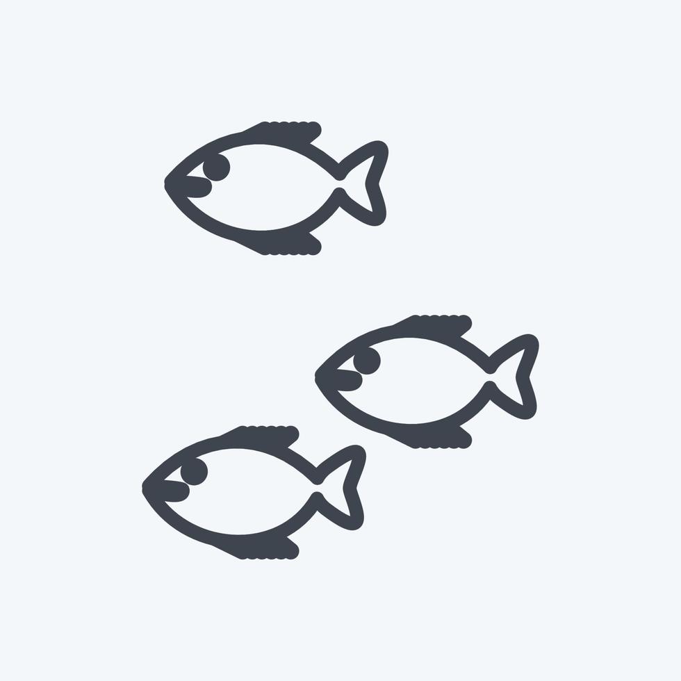 Icon Small Fish. suitable for Sea symbol. line style. simple design editable. design template vector. simple symbol illustration vector