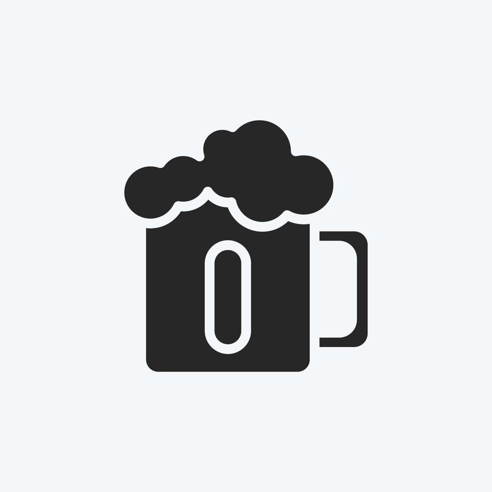 taza de icono de cerveza. adecuado para el símbolo de bebida. estilo de glifo. diseño simple editable. vector de plantilla de diseño. ilustración de símbolo simple