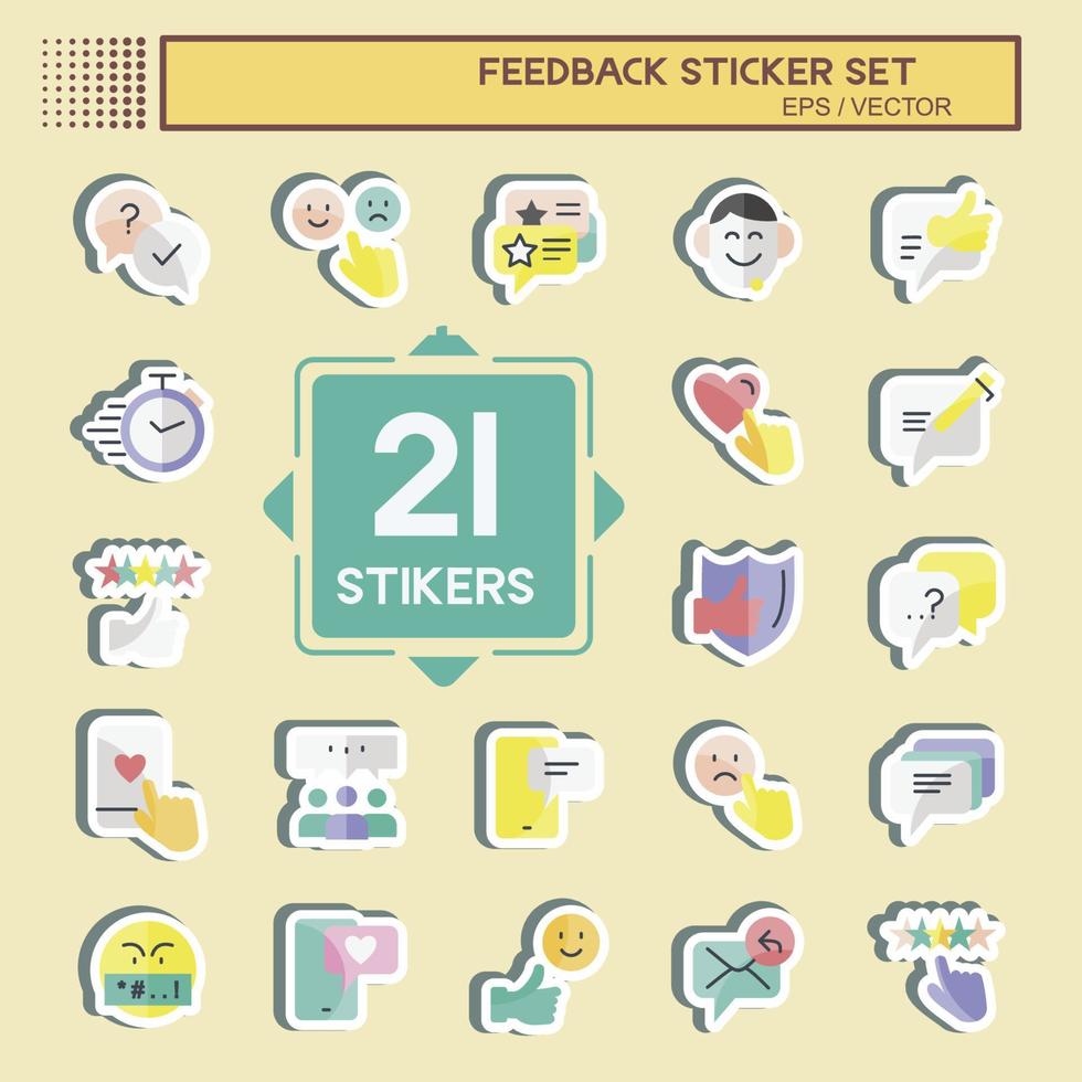 Feedback Sticker Set. suitable for Web Interface symbol. simple design editable. design template vector. simple symbol illustration vector