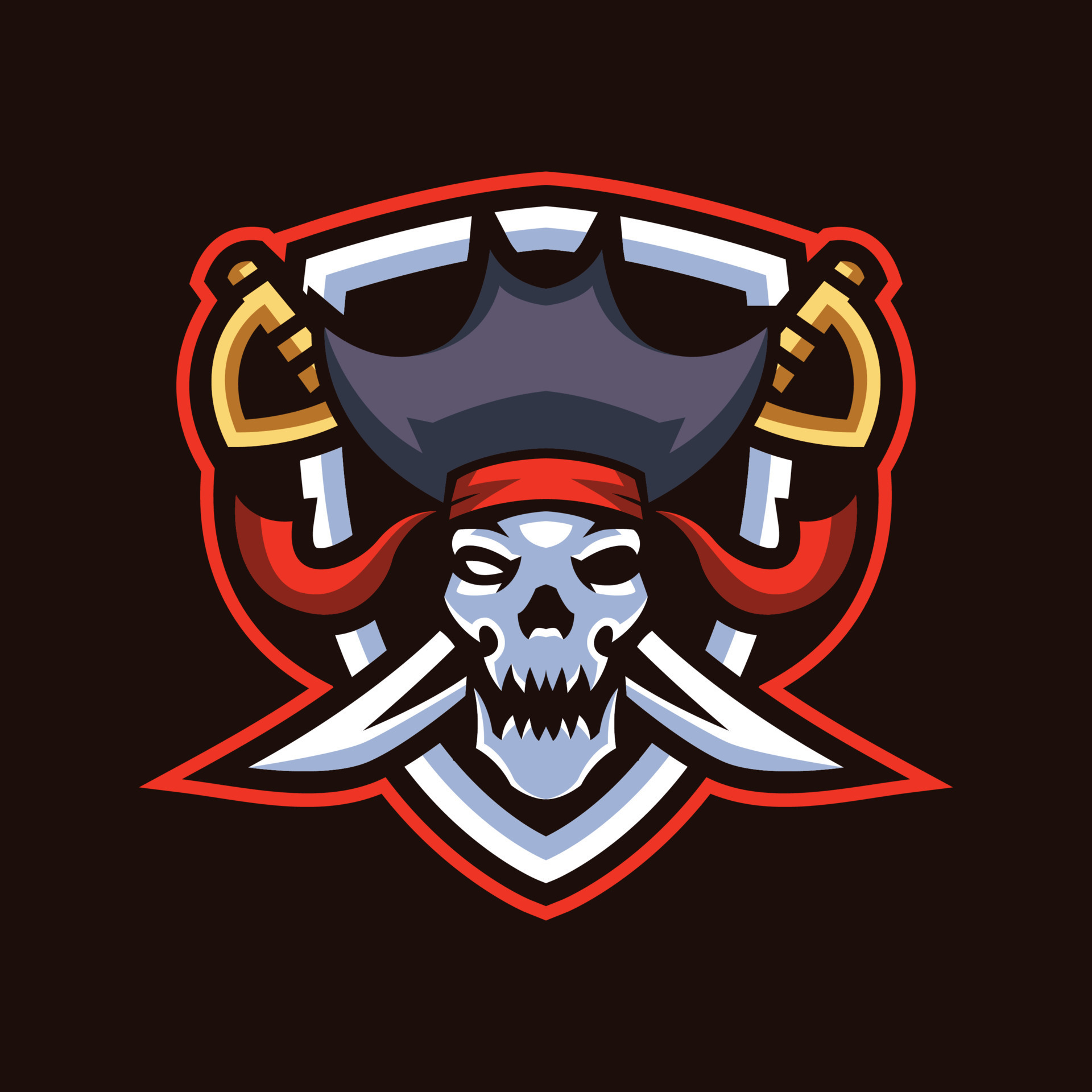 Premium Vector  Pirate vector logo template pirate sport gaming mascot logo  template pirate skull with a sword