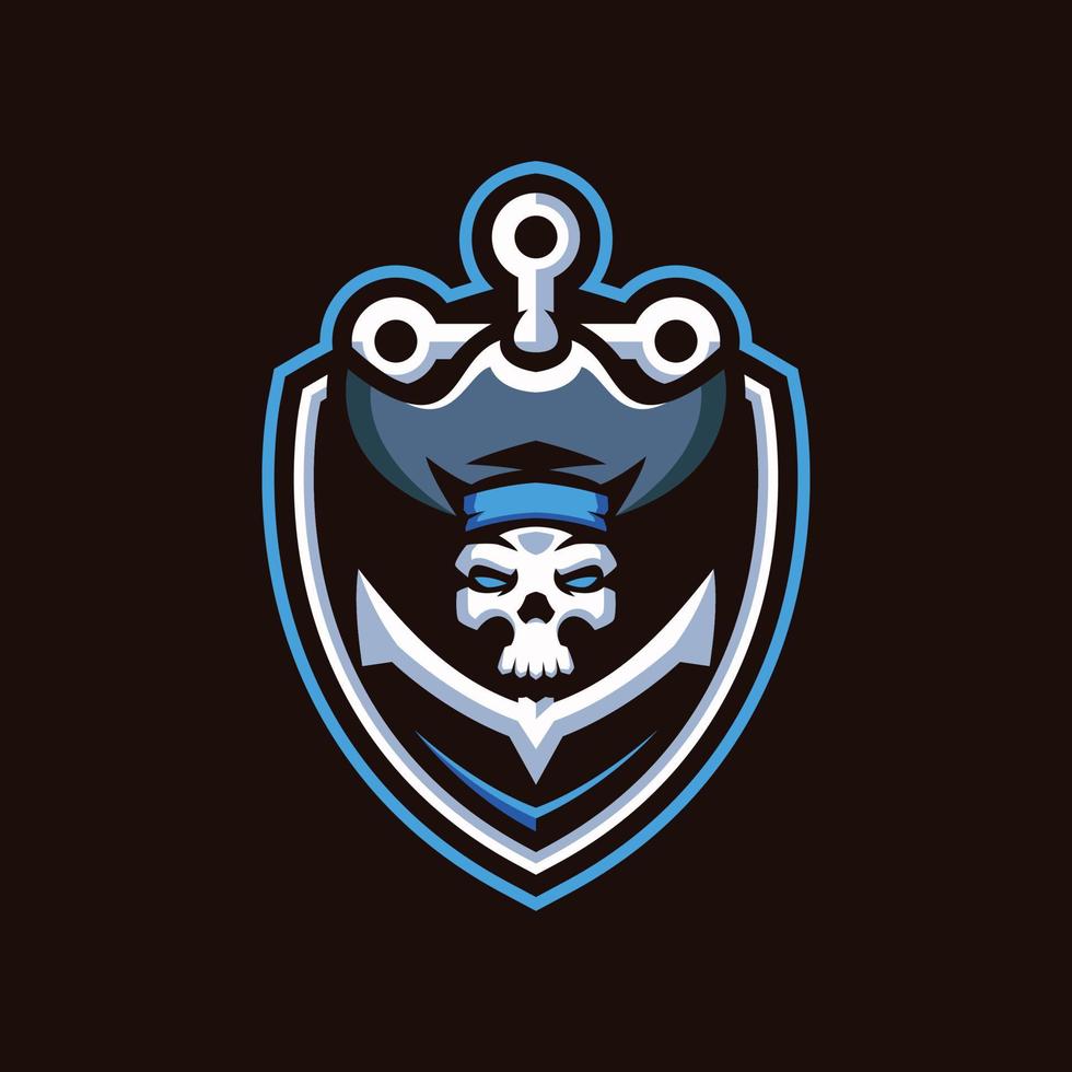 plantillas de logotipo de esports de calavera pirata vector