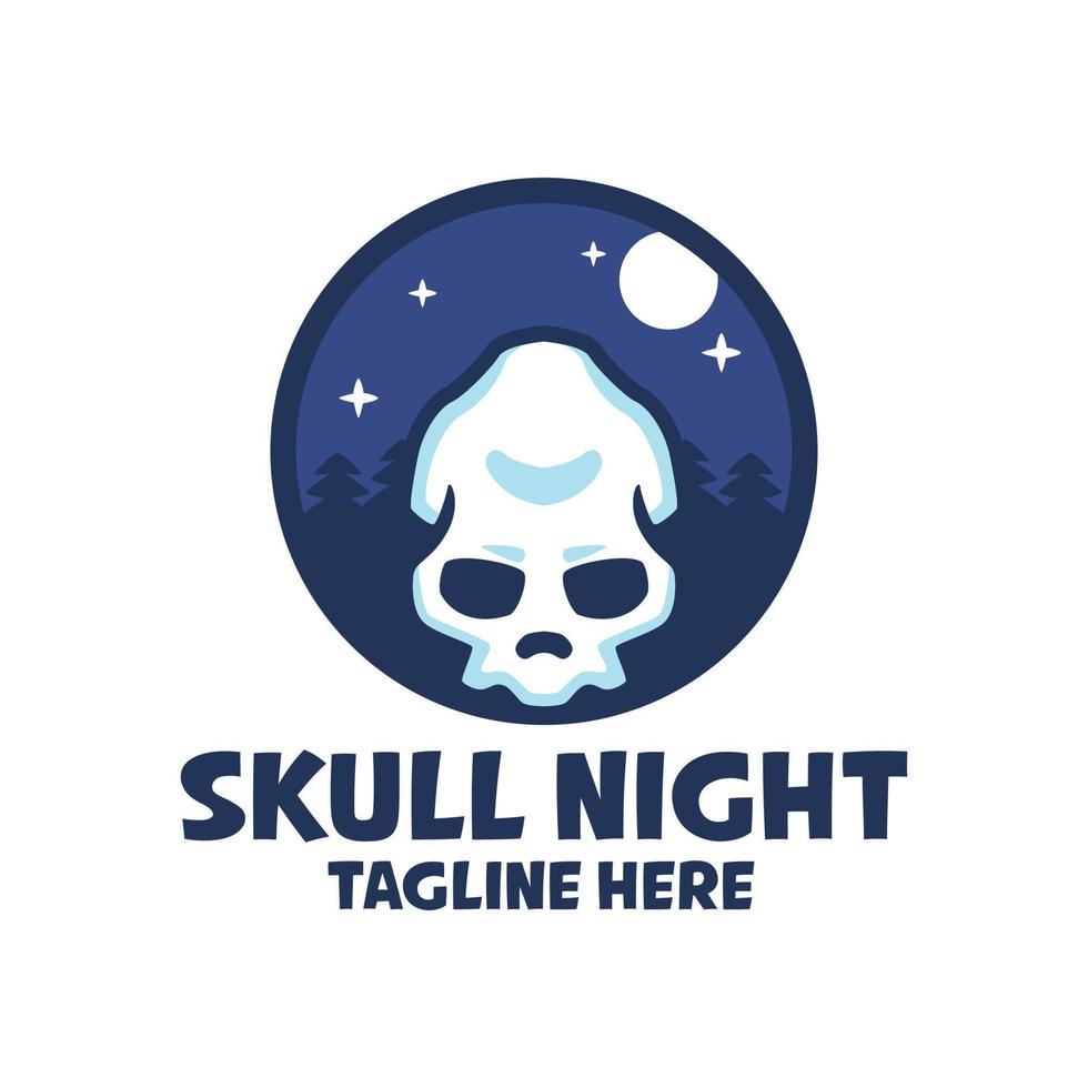 Skull Night Cartoon Logo Templates vector