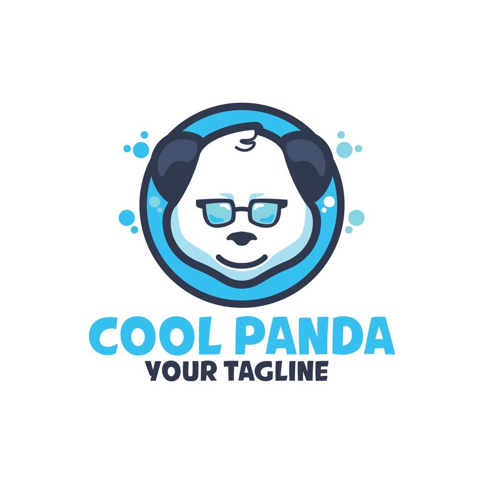 plantillas de logotipos de dibujos animados geniales de panda vector