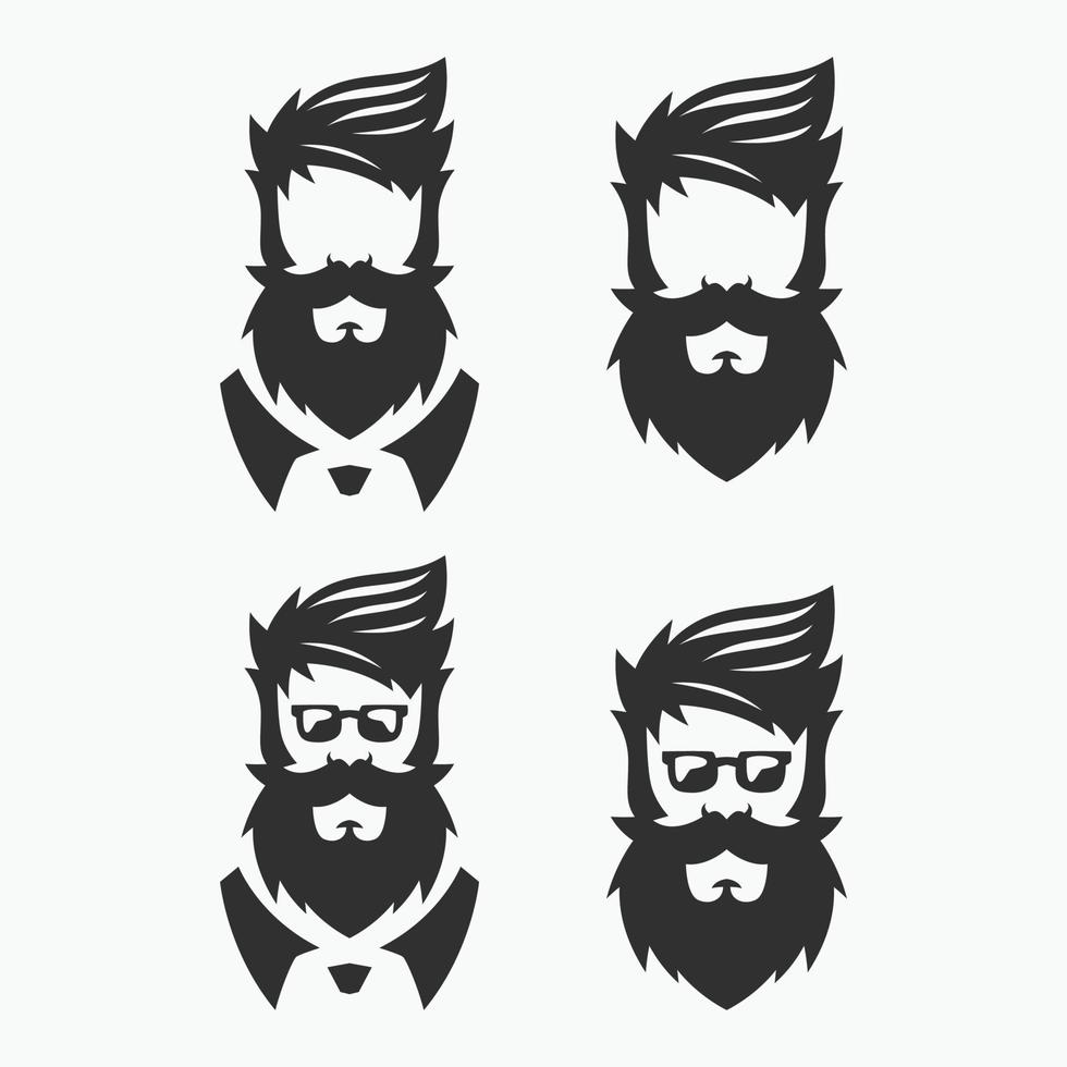 plantillas de logotipo de hombre barbado vector