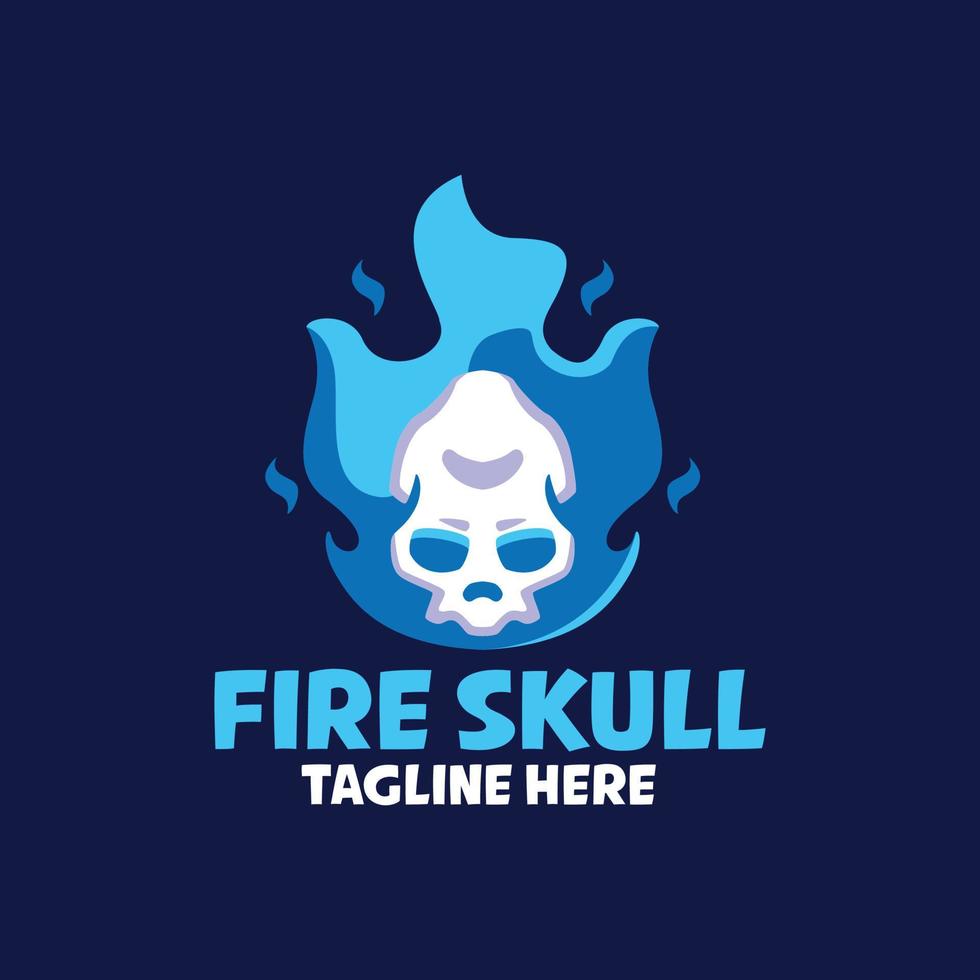 Fire Skull Cartoon Logo Templates vector