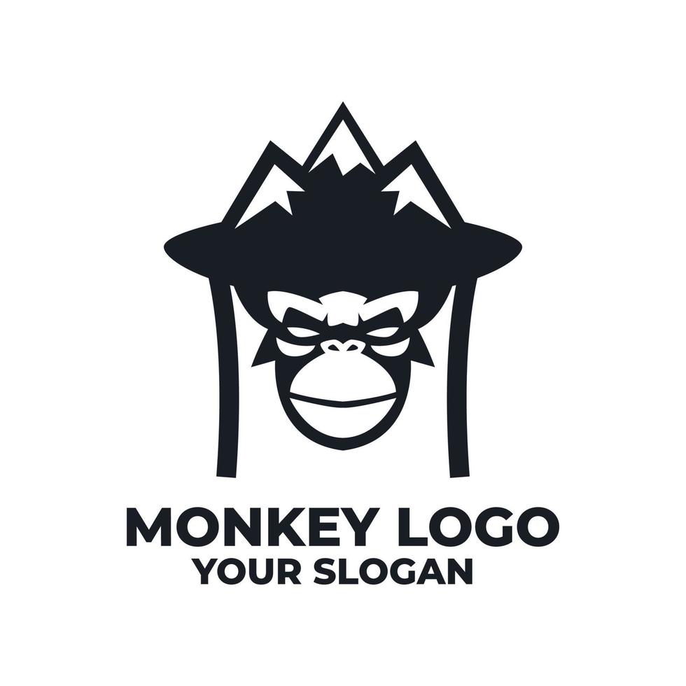 Mountain Monkey Logo Design Templates vector
