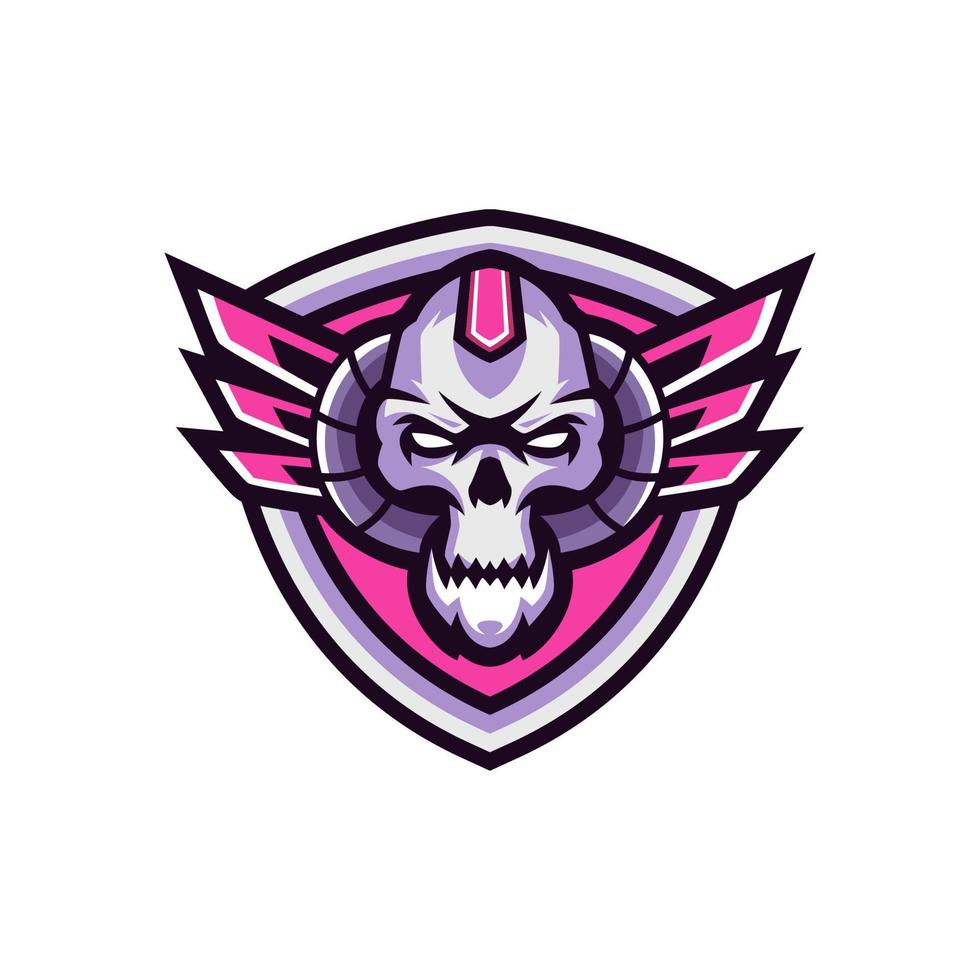 plantillas de logotipo de esports de calavera cyborg vector