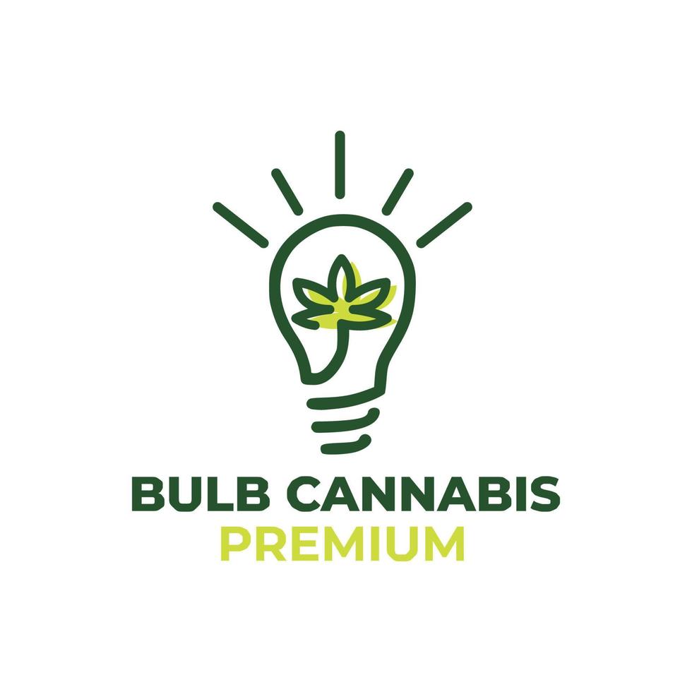 Bulb Cannabis Logo Design Templates vector