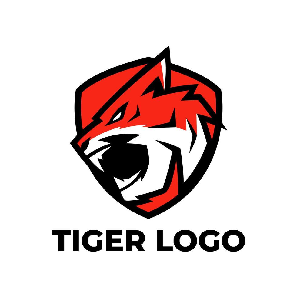 plantillas de logotipo de mascota de escudo de tigre vector