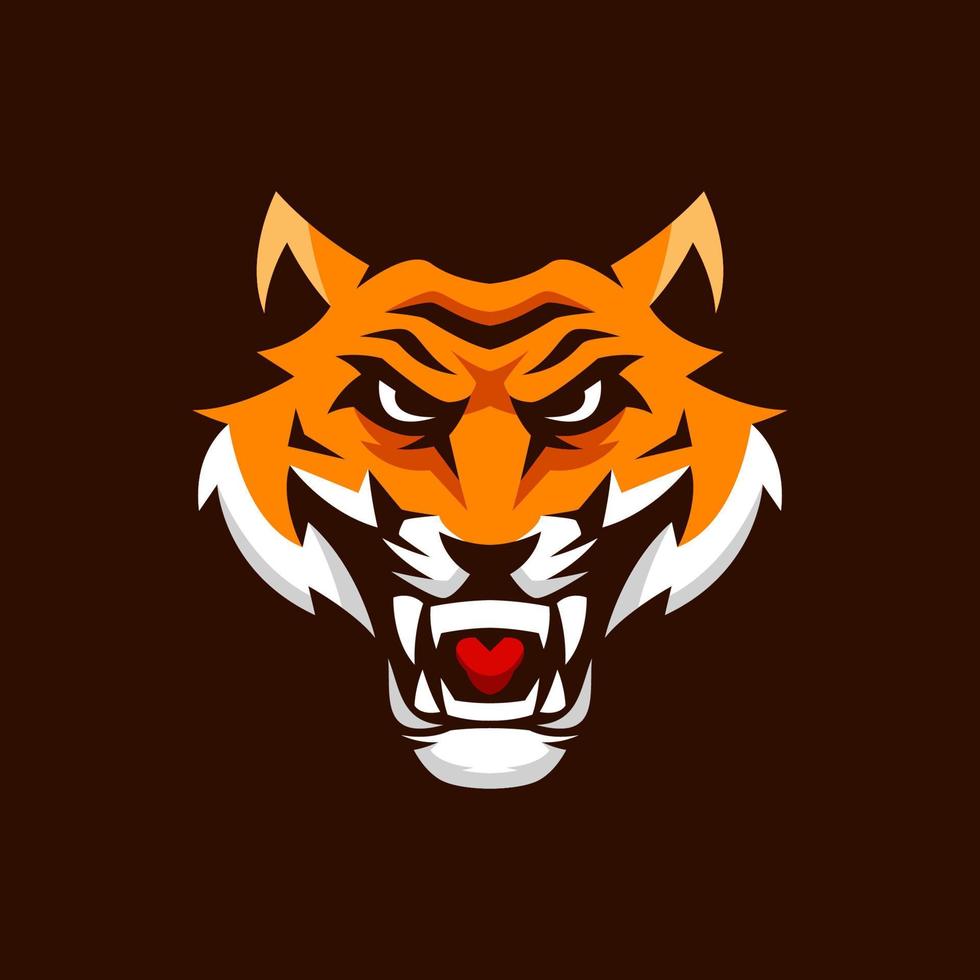 plantillas de logotipo de mascota de cabeza de tigre vector