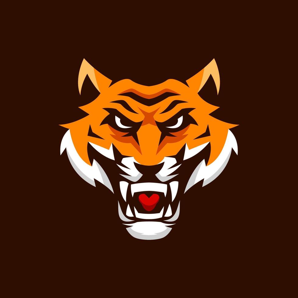 Tiger Head Mascot Logo Templates vector