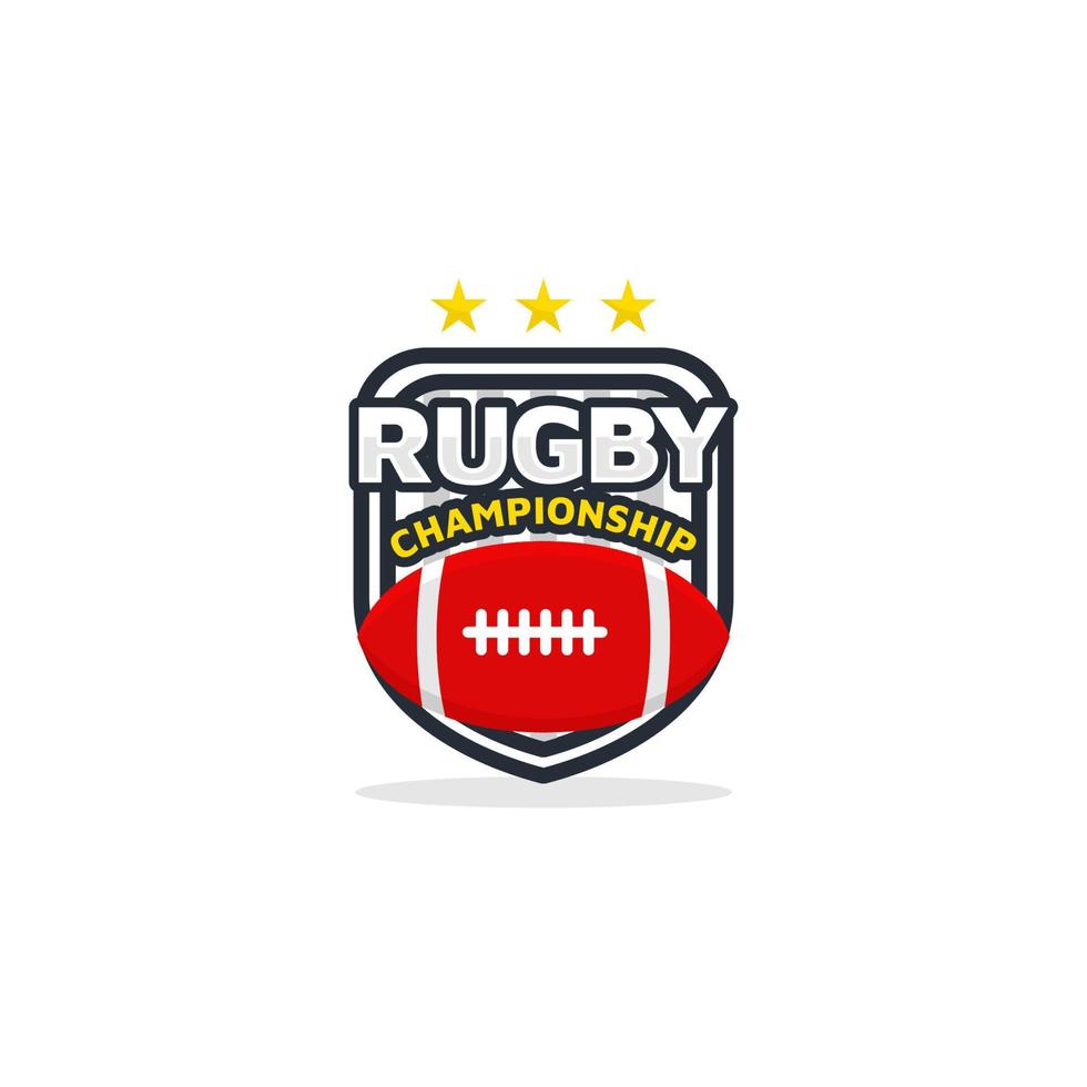 diseño deportivo del logotipo del campeonato de rugby vector