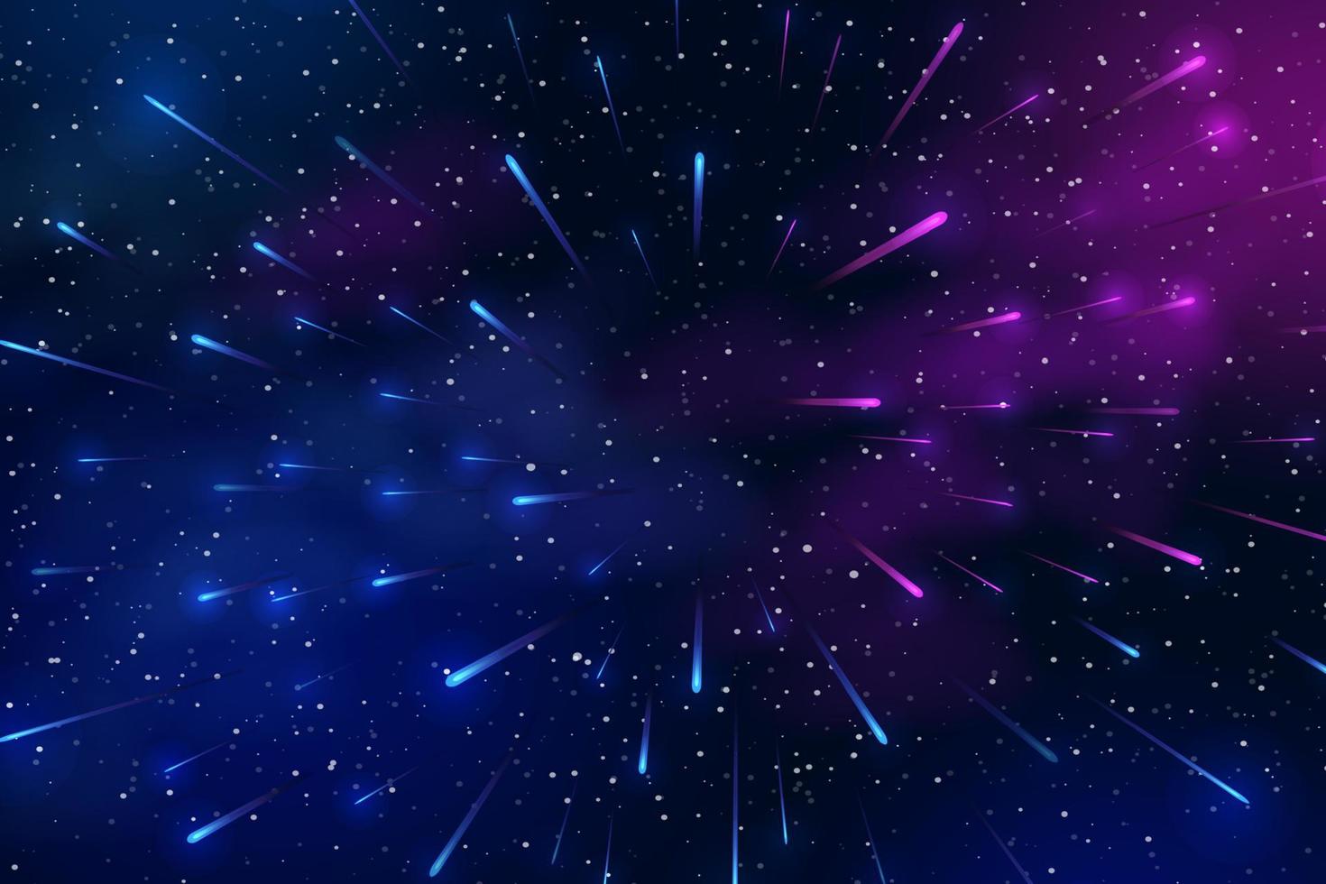 fondo de espacio horizontal con nebulosa realista, polvo de estrellas y estrellas. cielo nocturno. diseño web. universo infinito. ilustración vectorial de galaxia. concepto de banner web vector