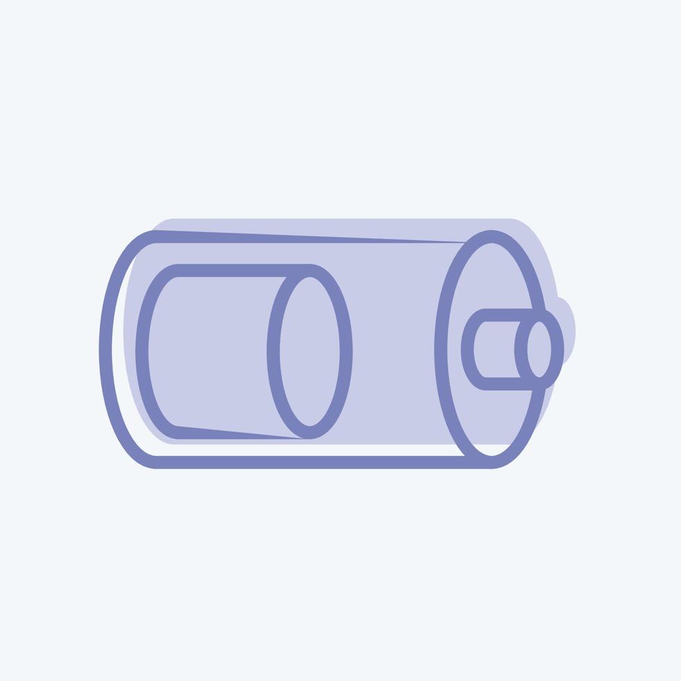 Icon Half Battery. suitable for Web Interface symbol. two tone style. simple design editable. design template vector. simple symbol illustration vector