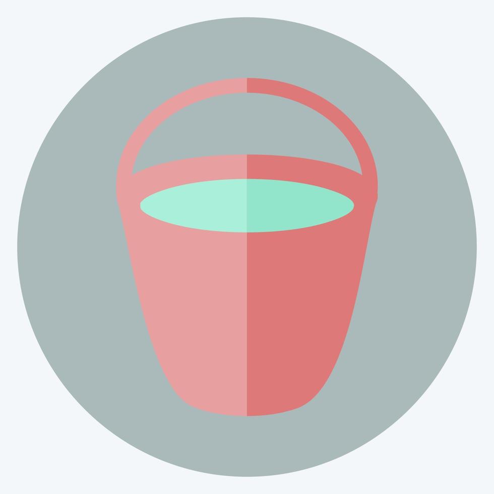 cubo de agua de icono. adecuado para el símbolo del jardín. estilo plano diseño simple editable. vector de plantilla de diseño. ilustración de símbolo simple