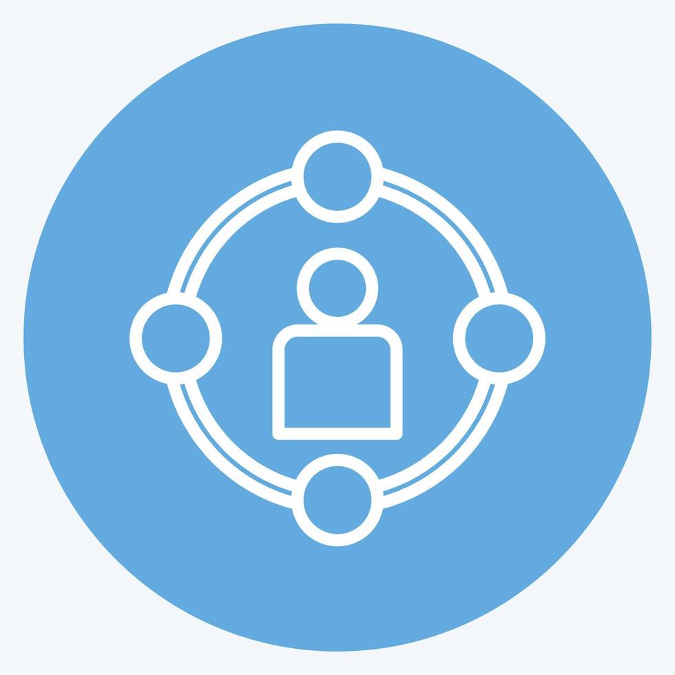 Icon Social Circle. suitable for digital web symbol. blue eyes style. simple design editable. design template vector. simple symbol illustration vector