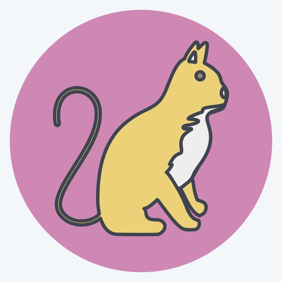 gato icono. adecuado para el símbolo animal. estilo compañero de color. diseño simple editable. vector de plantilla de diseño. ilustración de símbolo simple