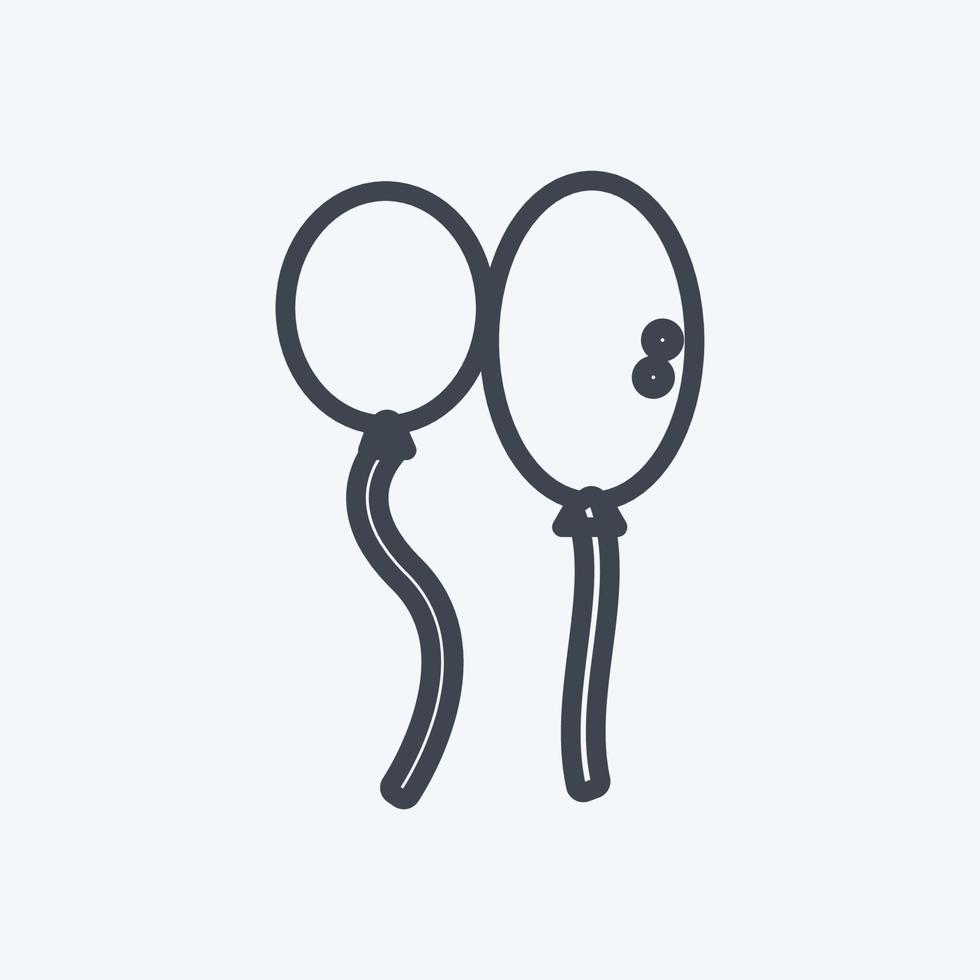 Icon Balloons. suitable for party symbol. line style. simple design editable. design template vector. simple symbol illustration vector