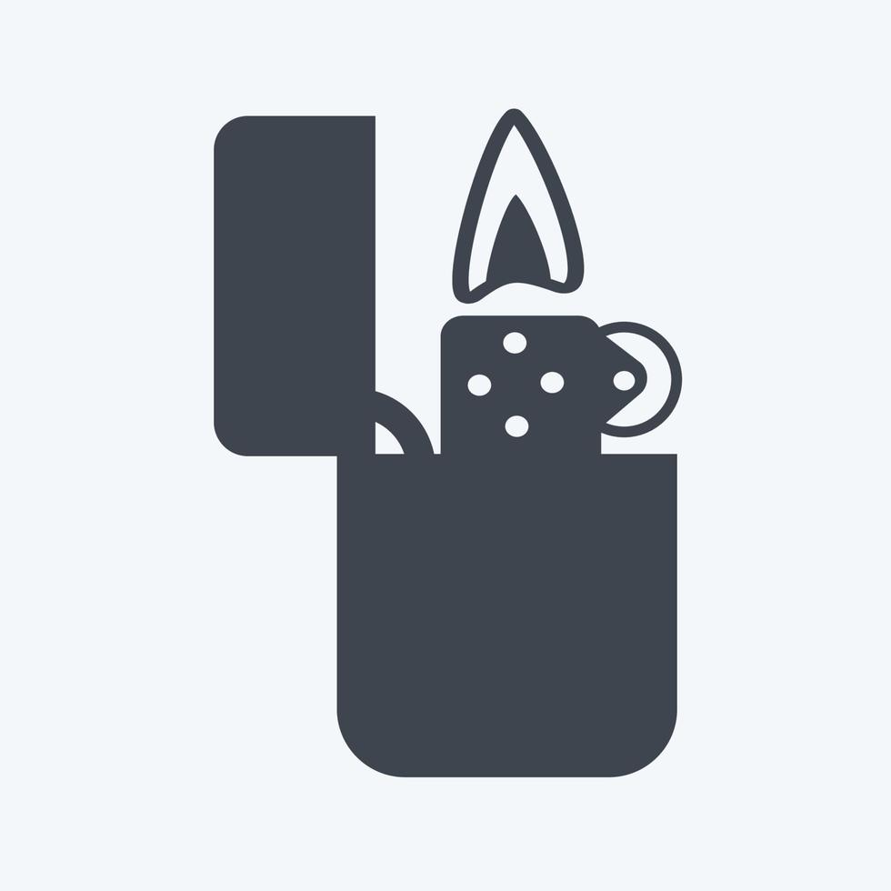 Icon Lighter. suitable for men accessories symbol. glyph style. simple design editable. design template vector. simple symbol illustration vector